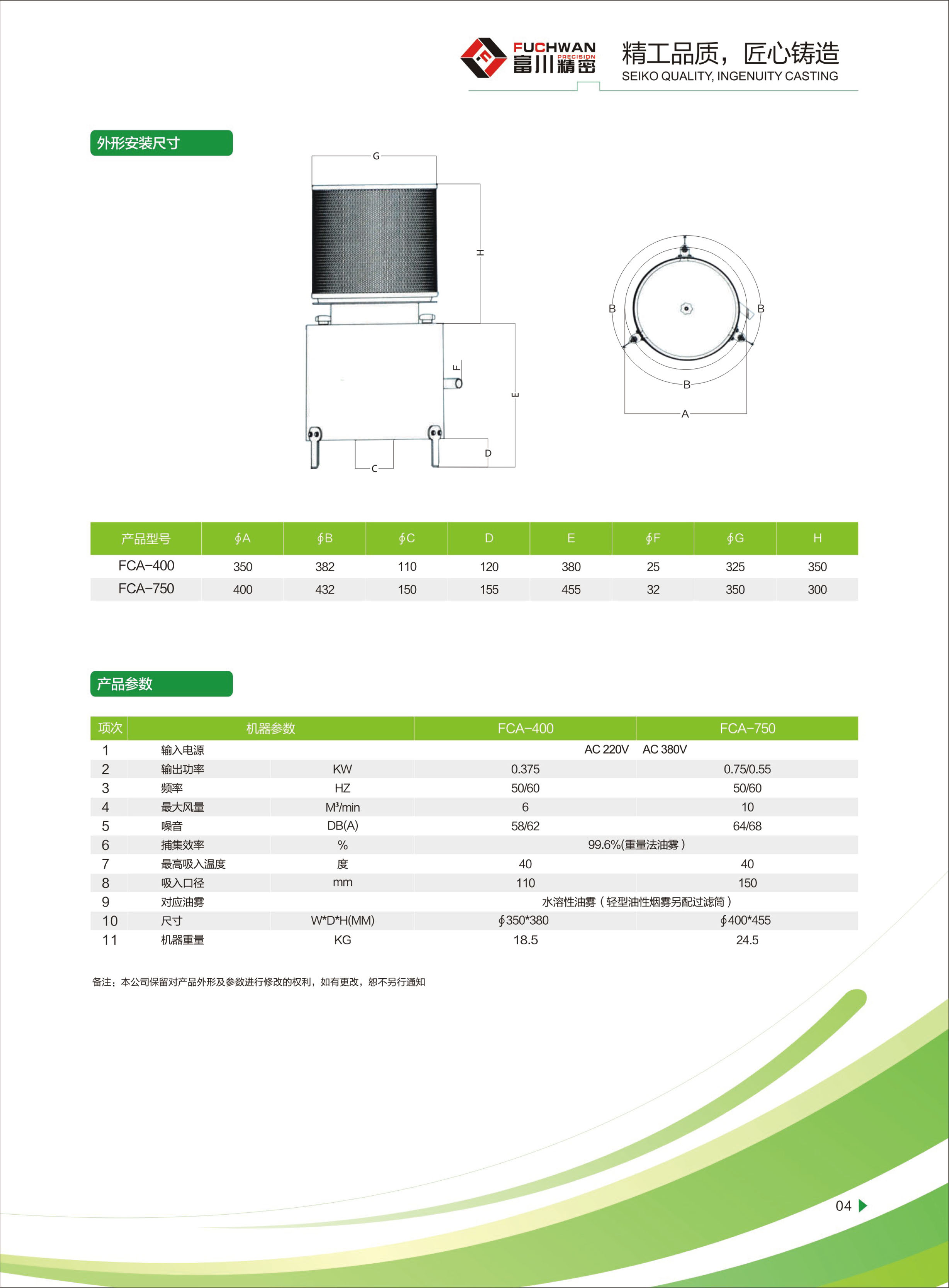 油霧收集器FCA-400